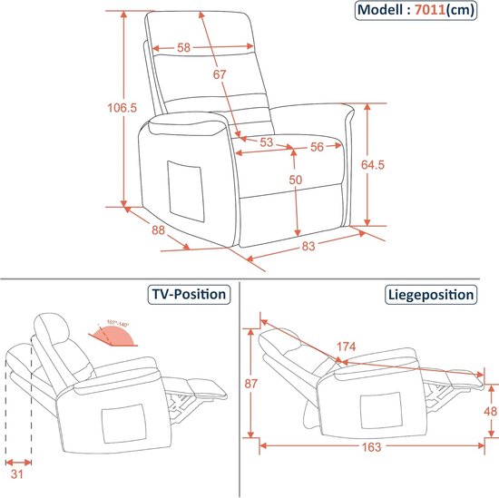 Comfortabele Relaxfauteuil met Draai- en Kantelfunctie - Grijs Stof – foto 2