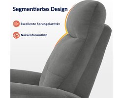 Comfortabele Relaxfauteuil met Draai- en Kantelfunctie - Grijs Stof – foto 3