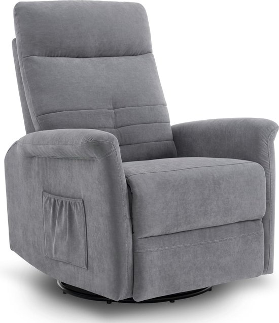Luxe Relaxfauteuil met Massagesysteem, Warmtefunctie en Verstelbare Ligfunctie - Lichtgrijs – foto 2