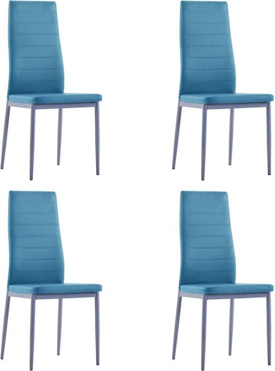 Stijlvolle 5-delige Eetkamerset met Blauwe Stoelen – foto 3