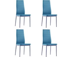 Stijlvolle 5-delige Eetkamerset met Blauwe Stoelen – foto 4