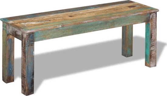 Uniek Bankje van Massief Gerecycled Hout - 110 cm – foto 4
