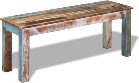 Uniek Bankje van Massief Gerecycled Hout - 110 cm – foto 5
