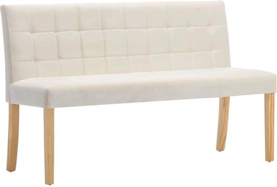 Comfortabel Bankje met Lijnenpatroon – Crèmekleurig Stof – 140 cm – foto 5