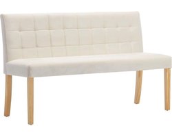 Comfortabel Bankje met Lijnenpatroon – Crèmekleurig Stof – 140 cm – foto 6