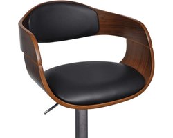 Luxe Barkruk met Gebogen Houten Frame en Verstelbare Zithoogte – foto 1