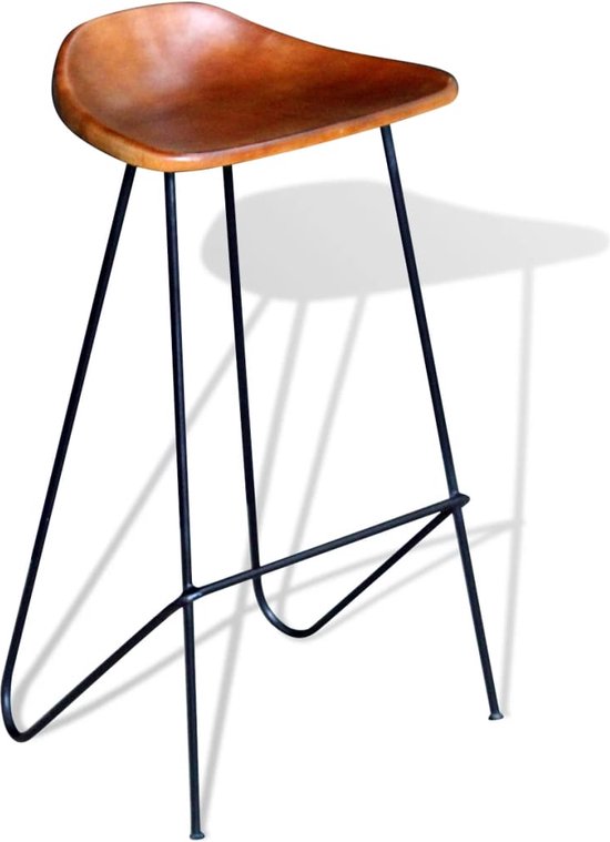 Comfortabele Leren Barkrukken Set - Bruin en Zwart (2 stuks) – foto 3