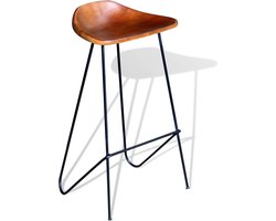 Comfortabele Leren Barkrukken Set - Bruin en Zwart (2 stuks) – foto 4