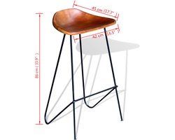 Comfortabele Leren Barkrukken Set - Bruin en Zwart (2 stuks) – foto 6
