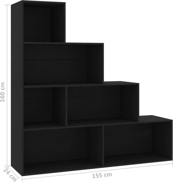 Veelzijdige Boekenkast en Ruimteverdeler Zwart – foto 5