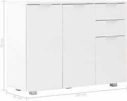 Elegant Hoogglans Wit Dressoir met Opbergruimte – foto 2