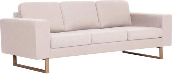 Comfortabele Driezitsbank - Crème Stoffen Bekleding – foto 3