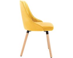 Stijlvolle Fluweel Gele Eetkamerstoelen Set (2 Stuks) – foto 1