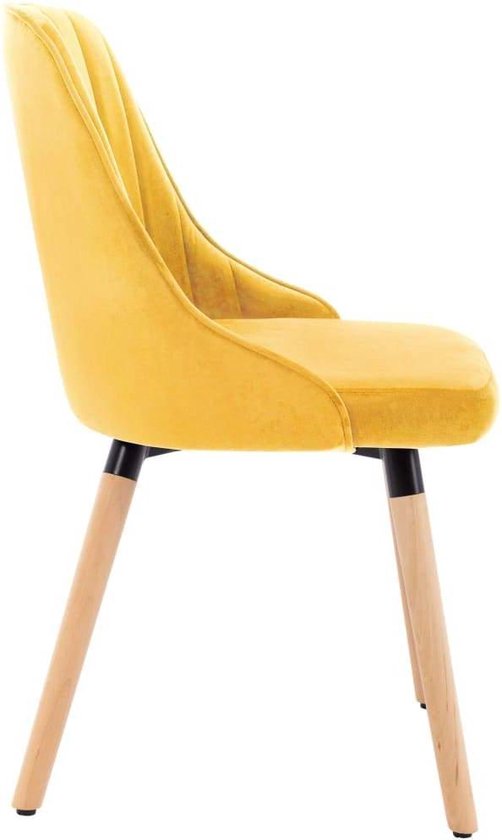 Stijlvolle Fluweel Gele Eetkamerstoelen Set (2 Stuks) – foto 2