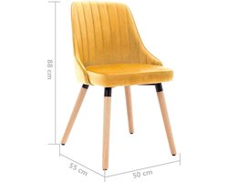 Stijlvolle Fluweel Gele Eetkamerstoelen Set (2 Stuks) – foto 4