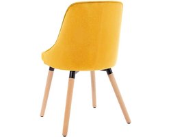 Stijlvolle Fluweel Gele Eetkamerstoelen Set (2 Stuks) – foto 6