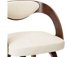 Elegante Eetkamerstoel Set – Gebogen Hout en Kunstleer Crème (4 Stuks) – foto 4