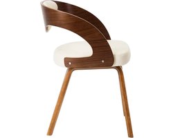 Elegante Eetkamerstoel Set – Gebogen Hout en Kunstleer Crème (4 Stuks) – foto 5