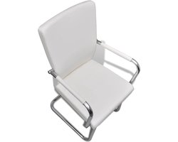 Set van 4 Comfortabele Zwevende Eetkamerstoelen van Kunstleer - Wit – foto 6