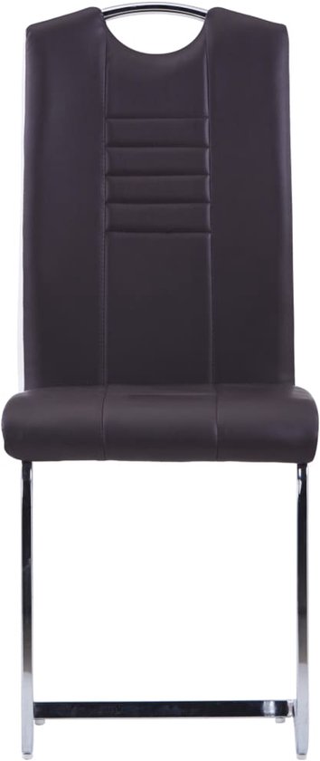 Comfortabele Zwevende Eetkamerstoelen Set - 6 Stuks Bruin Kunstleer – foto 5