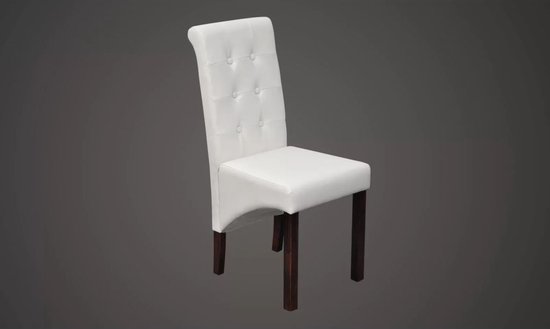 Set van 6 comfortabele eetkamerstoelen met antiek design - Wit kunstleer – foto 2