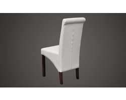 Set van 6 comfortabele eetkamerstoelen met antiek design - Wit kunstleer – foto 3