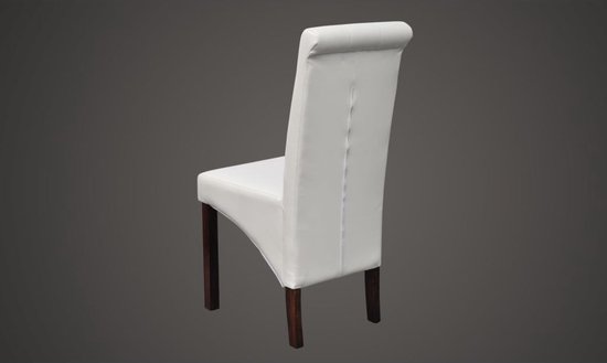 Set van 6 comfortabele eetkamerstoelen met antiek design - Wit kunstleer – foto 4