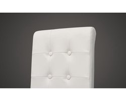 Set van 6 comfortabele eetkamerstoelen met antiek design - Wit kunstleer – foto 5