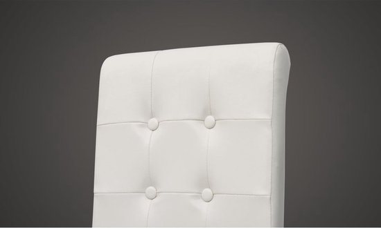 Set van 6 comfortabele eetkamerstoelen met antiek design - Wit kunstleer – foto 6