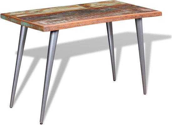 Unieke Eettafel van Gerecycled Hout - 120x60 cm – foto 3