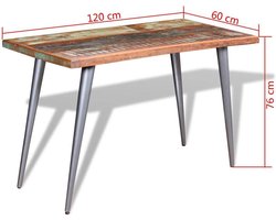 Unieke Eettafel van Gerecycled Hout - 120x60 cm – foto 6