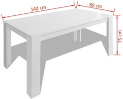 Moderne Eettafel - Strak Wit Design voor Elke Ruimte – foto 1
