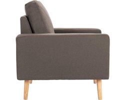 Comfortabele Fauteuil Taupe met Zachte Stof en Houten Frame – foto 3