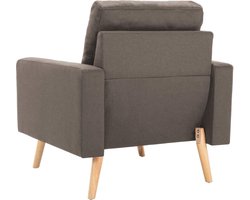 Comfortabele Fauteuil Taupe met Zachte Stof en Houten Frame – foto 5