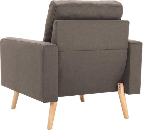 Comfortabele Fauteuil Taupe met Zachte Stof en Houten Frame – foto 6