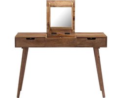 Elegante Kaptafel van Massief Mangohout met Spiegel en Opberglades – foto 1