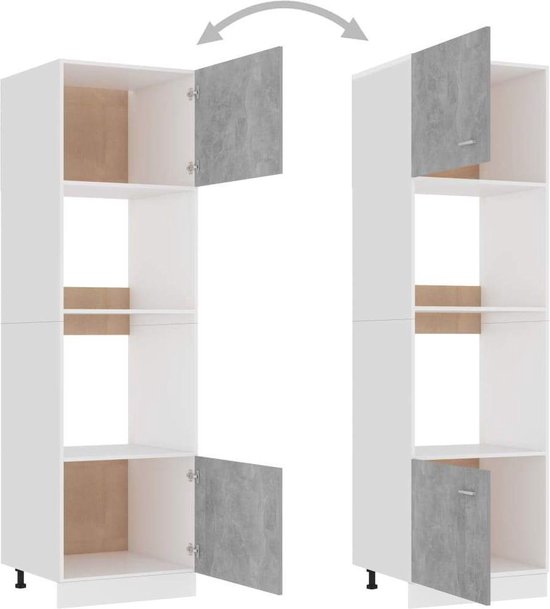 Keuken Opbergkast met 2 Deuren - Spaanplaat Betongrijs – foto 1