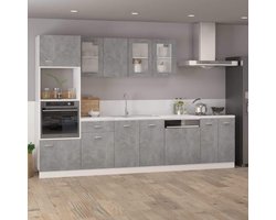 Keuken Opbergkast met 2 Deuren - Spaanplaat Betongrijs – foto 6