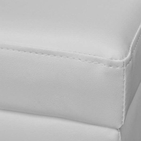 Luxe Opbergbank van Hout en PVC met Comfortabel Zitkussen - Wit – foto 3