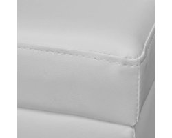 Luxe Opbergbank van Hout en PVC met Comfortabel Zitkussen - Wit – foto 4