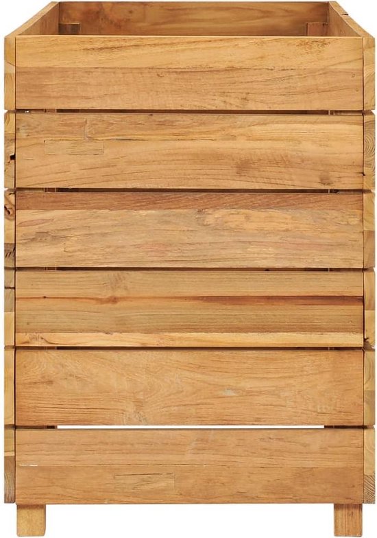 Verhoogde Plantenbak van Gerecycled Teakhout en Staal - 100x40x55 cm – foto 1