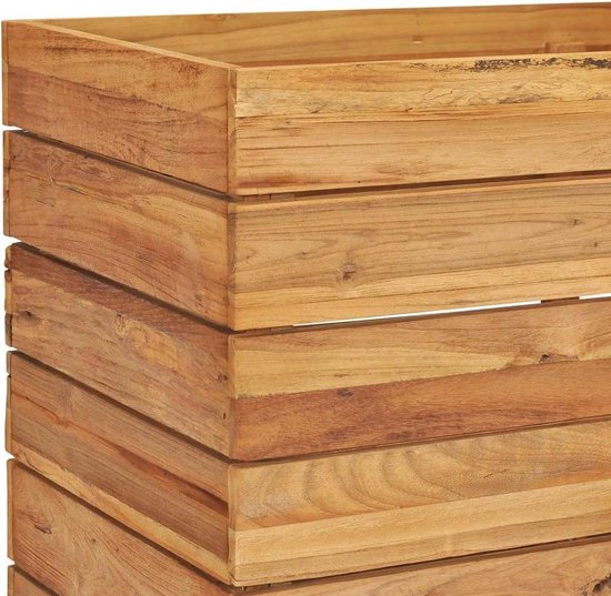 Verhoogde Plantenbak van Gerecycled Teakhout en Staal - 100x40x55 cm – foto 3