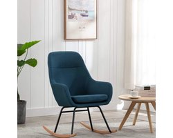 Moderne Schommelstoel met Zachte Bekleding - Blauw – foto 4