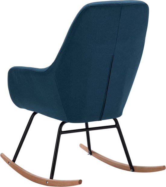 Moderne Schommelstoel met Zachte Bekleding - Blauw – foto 5