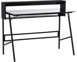 Modern Bureau met Gehard Glazen Blad en Handige Opbergplanken – foto 2