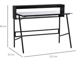 Modern Bureau met Gehard Glazen Blad en Handige Opbergplanken – foto 6