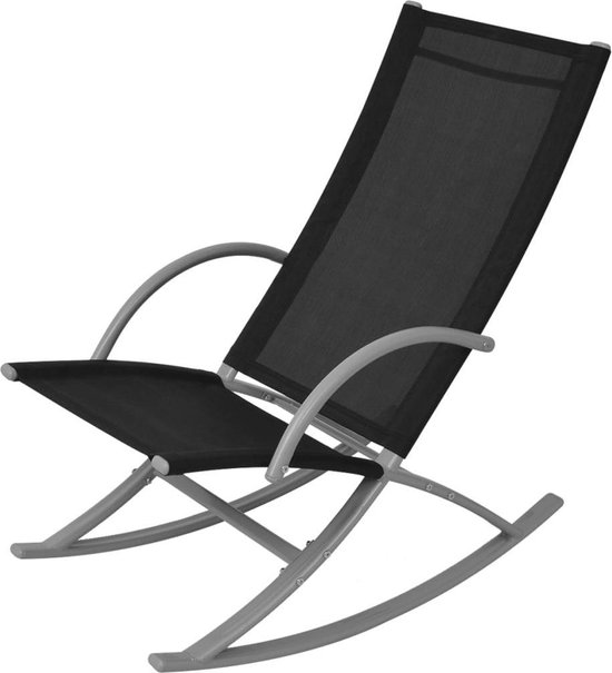 Comfortabele Tuinschommelstoelen Zwart (Set van 2) – foto 3