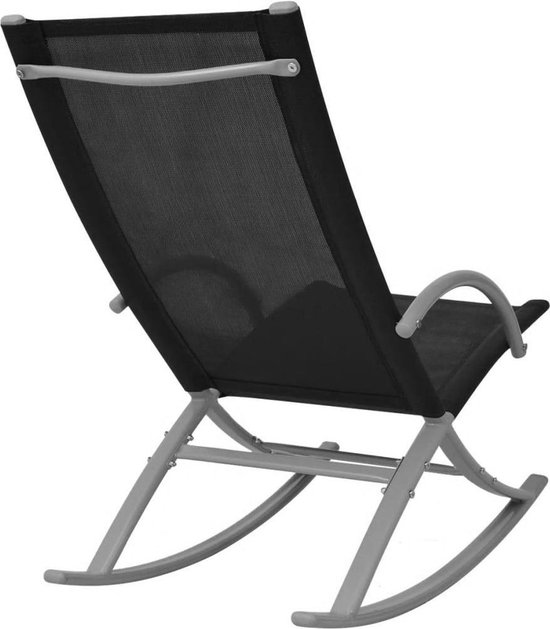 Comfortabele Tuinschommelstoelen Zwart (Set van 2) – foto 5