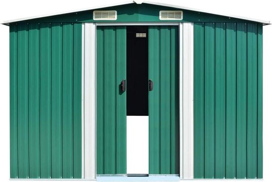 Ruime Tuinberging van Gegalvaniseerd Staal met Schuifdeuren - Groen – foto 2