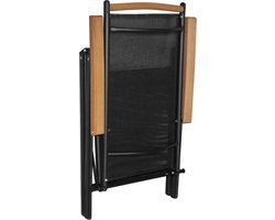 Luxe Inklapbare Tuinstoelen - Aluminium met Zwart Textileen (set van 2) – foto 2